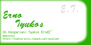 erno tyukos business card